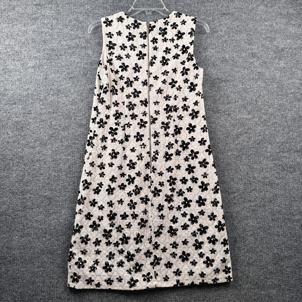 Karl Lagerfeld Paris Womens White Black Flocked Floral Lace Shift Dress Size 4 - Picture 3 of 9